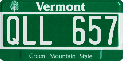 VT license plate QLL657