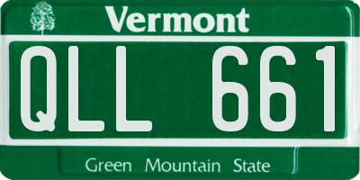 VT license plate QLL661
