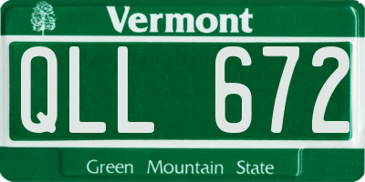 VT license plate QLL672