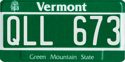 VT license plate QLL673