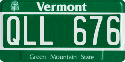 VT license plate QLL676