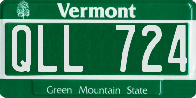 VT license plate QLL724