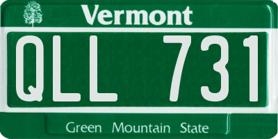 VT license plate QLL731