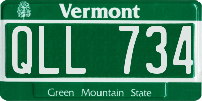 VT license plate QLL734