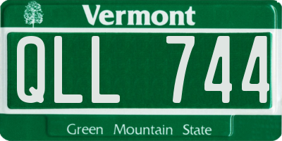 VT license plate QLL744