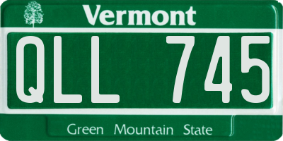 VT license plate QLL745