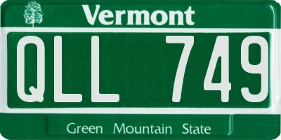 VT license plate QLL749