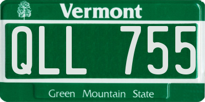 VT license plate QLL755