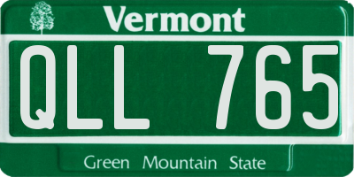 VT license plate QLL765
