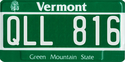 VT license plate QLL816