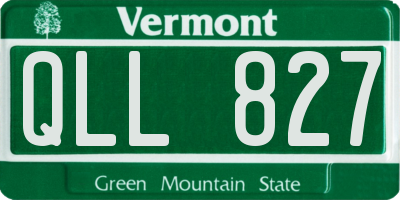 VT license plate QLL827