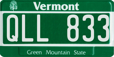 VT license plate QLL833