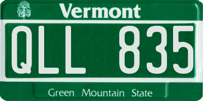 VT license plate QLL835