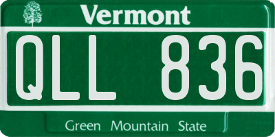 VT license plate QLL836