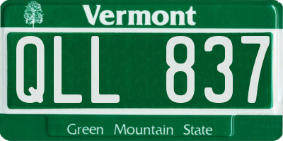 VT license plate QLL837