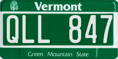 VT license plate QLL847