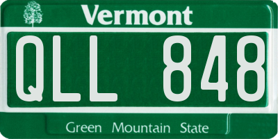VT license plate QLL848