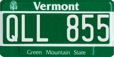VT license plate QLL855