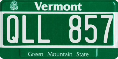 VT license plate QLL857
