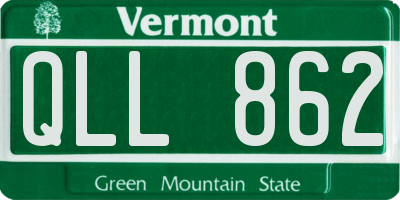 VT license plate QLL862