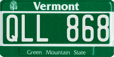 VT license plate QLL868