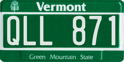 VT license plate QLL871