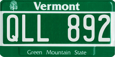 VT license plate QLL892