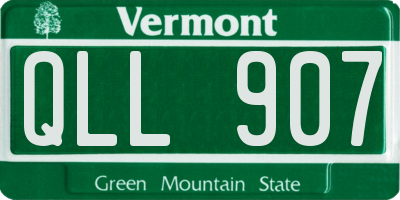 VT license plate QLL907