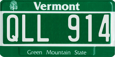 VT license plate QLL914