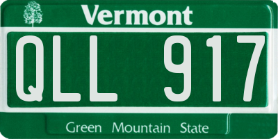 VT license plate QLL917