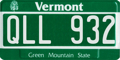 VT license plate QLL932