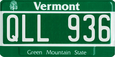 VT license plate QLL936