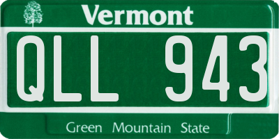 VT license plate QLL943