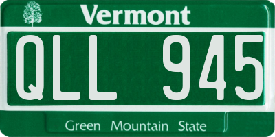 VT license plate QLL945
