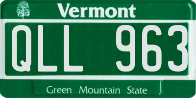 VT license plate QLL963