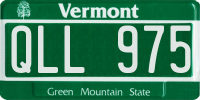 VT license plate QLL975