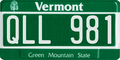 VT license plate QLL981