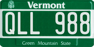 VT license plate QLL988