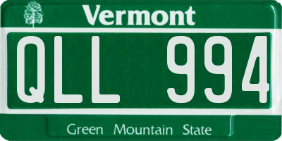 VT license plate QLL994
