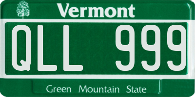 VT license plate QLL999