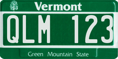 VT license plate QLM123
