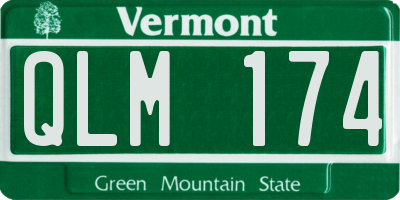 VT license plate QLM174