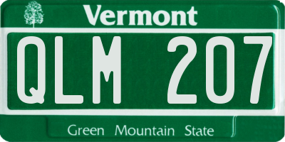VT license plate QLM207