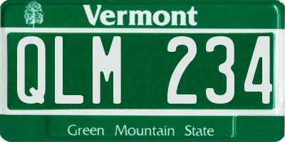 VT license plate QLM234