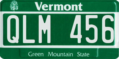 VT license plate QLM456