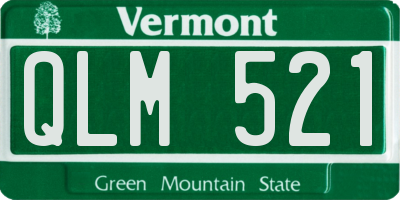 VT license plate QLM521