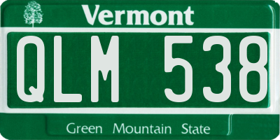 VT license plate QLM538
