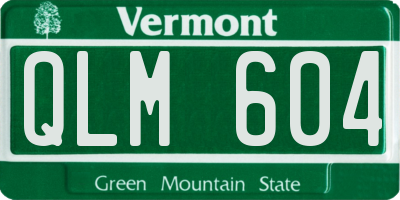 VT license plate QLM604