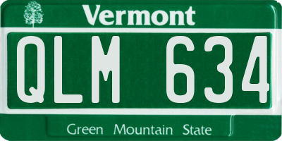 VT license plate QLM634