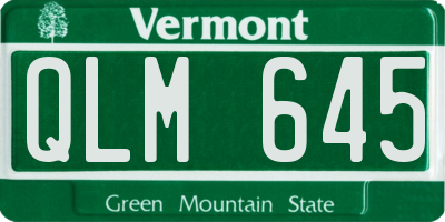 VT license plate QLM645
